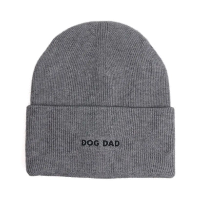 Dog Dad Embroidery Beanie Toque - Grey