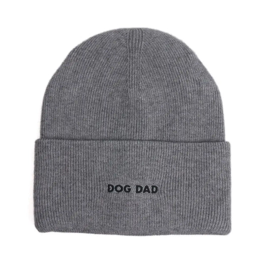 Dog Dad Embroidery Beanie Toque - Grey