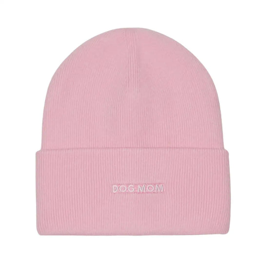 Dog Mom Embroidery Beanie Toque - Black