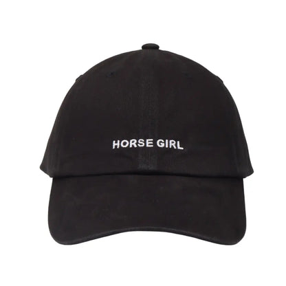 Black cap with 'Horse Girl' text on a white background - PABOOM