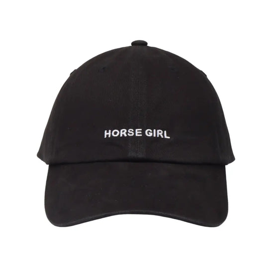 Black cap with 'Horse Girl' text on a white background - PABOOM