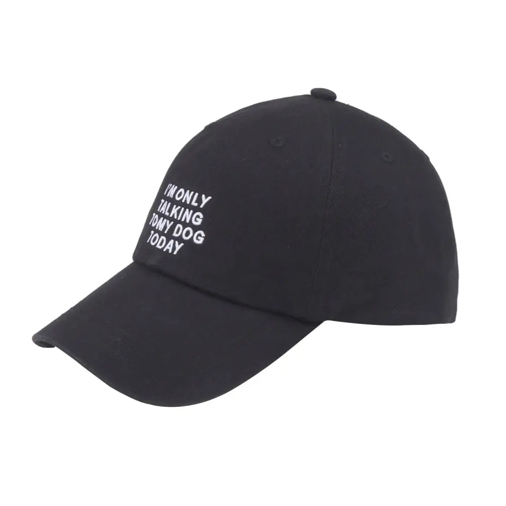 HATPHILE - I’m Only Talking to My Dog Today Baseball Cap – Adjustable Cotton Hat for Lovers Black or Pink