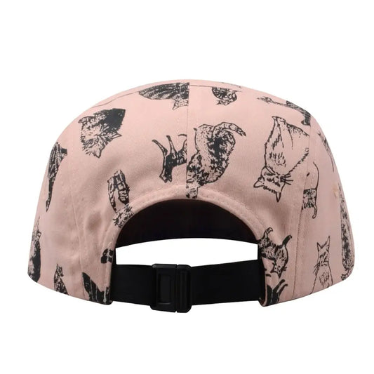 Kitten Kitty Cat Cotton 5 Panel Hat - Pink Kid 3-7Y