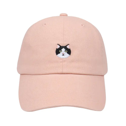 HATPHILE - HatPhile Tuxedo Cat Soft Baseball Cap – Adjustable Cotton Hat for Lovers: Pink