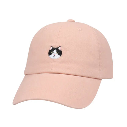 HATPHILE - HatPhile Tuxedo Cat Soft Baseball Cap – Adjustable Cotton Hat for Lovers: Pink