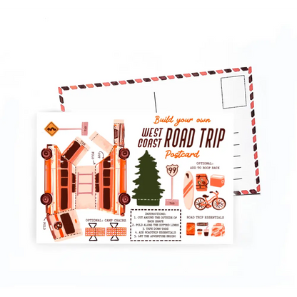Hissing Mink - Build Your Own West Coast Road Trip Postcard - paper craft kit west coast