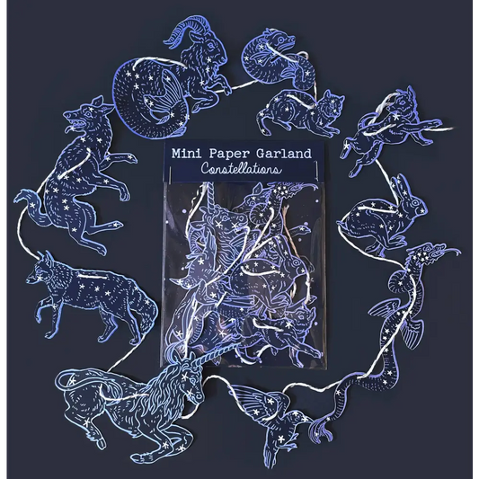 Hissing Mink - Constellations Mini Paper Garland - paper garland constellations animal cutouts