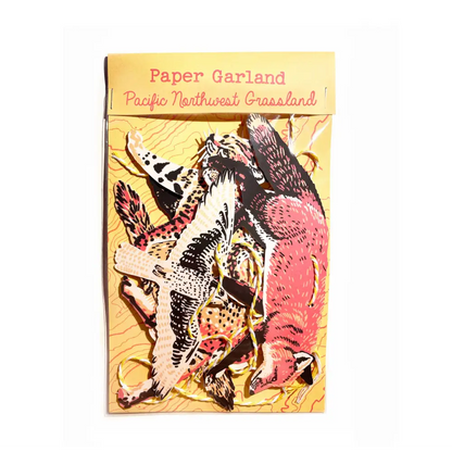 Hissing Mink - Pacific Northwest Grassland Paper Garland - packaged paper garland pacific northwest
