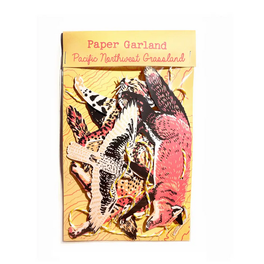 Hissing Mink - Pacific Northwest Grassland Paper Garland - packaged paper garland pacific northwest