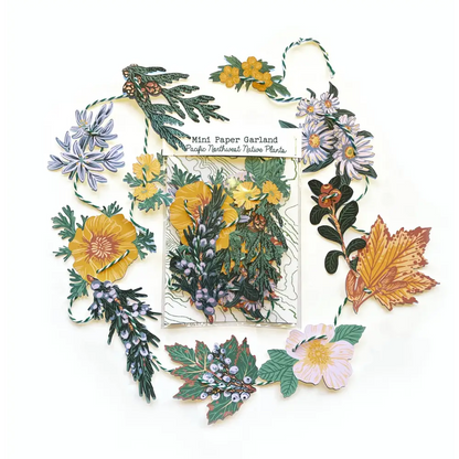 Hissing Mink - Pacific Northwest Native Plants Mini Paper Garland - paper garland cutouts pacific northwest