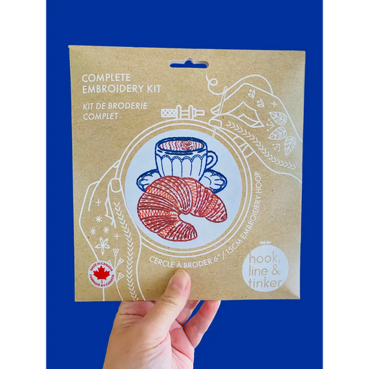 Hook Line & Tinker Embroidery Kits - Croissant Complete Kit