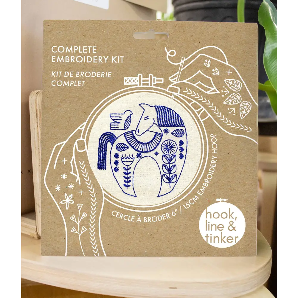 Hook Line & Tinker Embroidery Kits - Hygge Horse Complete Kit - complete embroidery kit