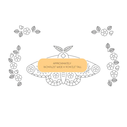 Hook Line & Tinker Embroidery Kits - Mystic Desert Stick and Stitch Bundle - line art moth floral accents