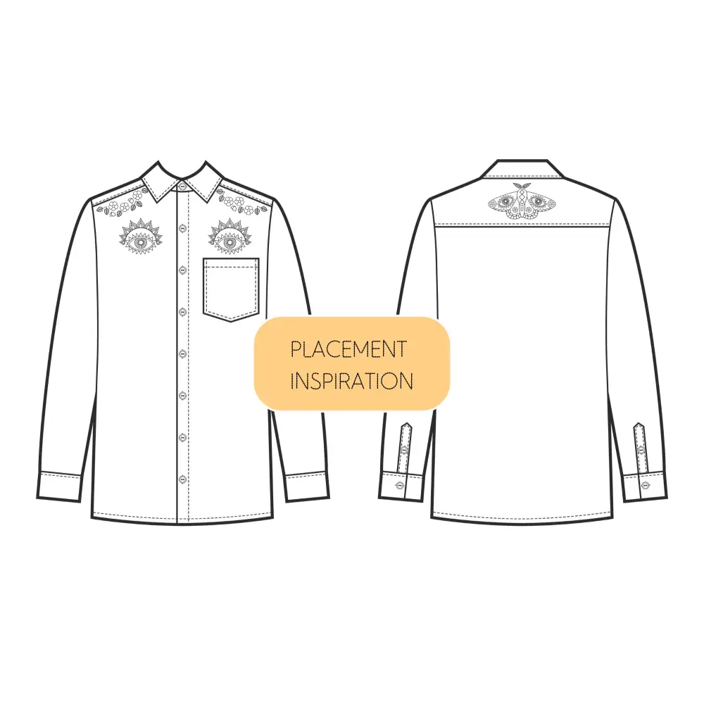 Hook Line & Tinker Embroidery Kits - Mystic Desert Stick and Stitch Bundle - embroidered long-sleeved shirt