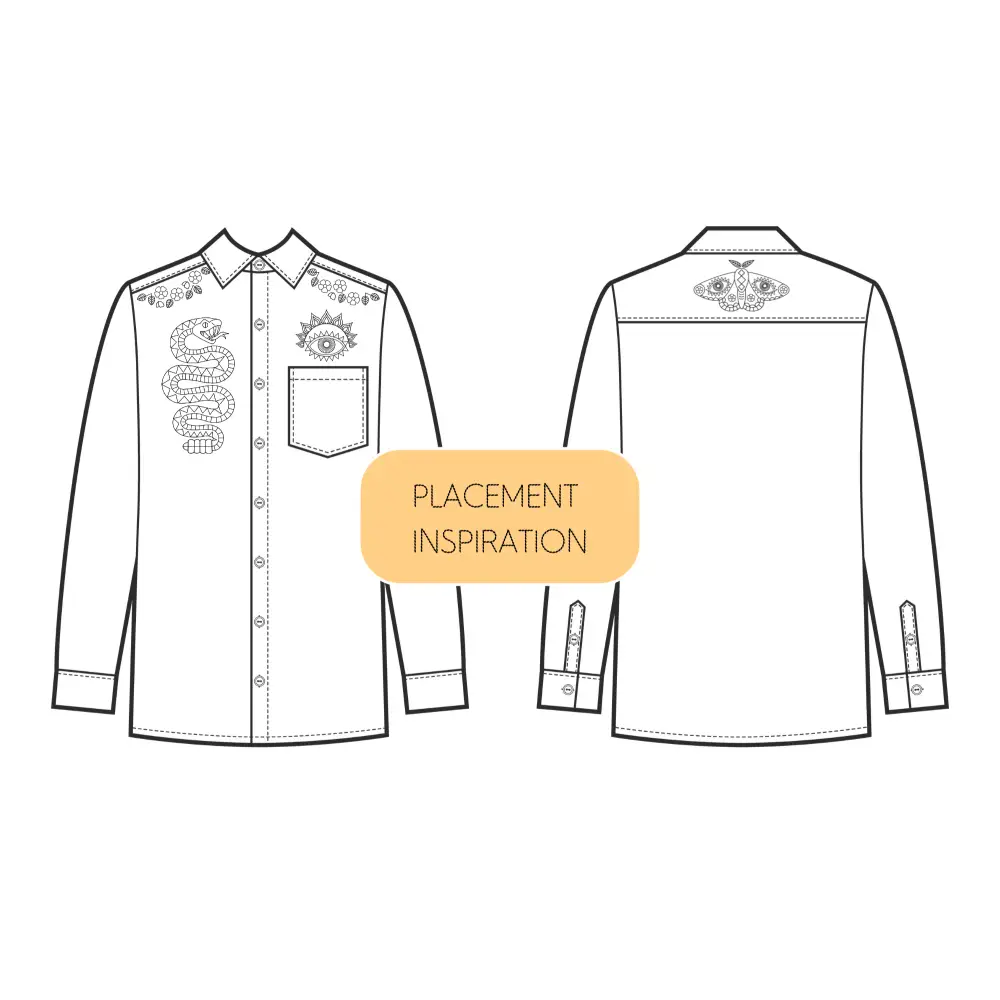 Hook Line & Tinker Embroidery Kits - Mystic Desert Stick and Stitch Bundle - embroidered long-sleeved shirt