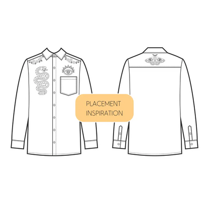 Hook Line & Tinker Embroidery Kits - Mystic Desert Stick and Stitch Bundle - embroidered long-sleeved shirt