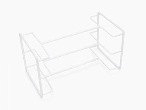 White two-tier wire ice cube tray stand - PABOOM