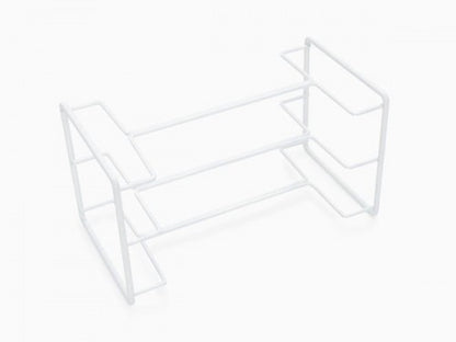 White two-tier wire ice cube tray stand - PABOOM