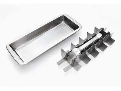 Onyx retro stainless steel ice cube tray filled with ice - PABOOM