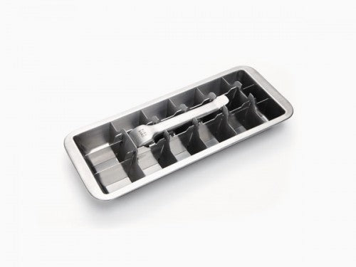 Onyx stainless steel ice cube tray with lever release handle - PABOOM