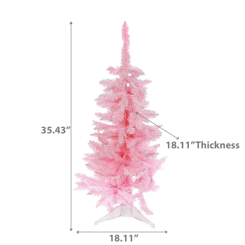 IH Casa Decor - 3’ SPRUCE PINK XMAS TREE PVC 120 NORMAL TIPS W/PLASTIC STAND