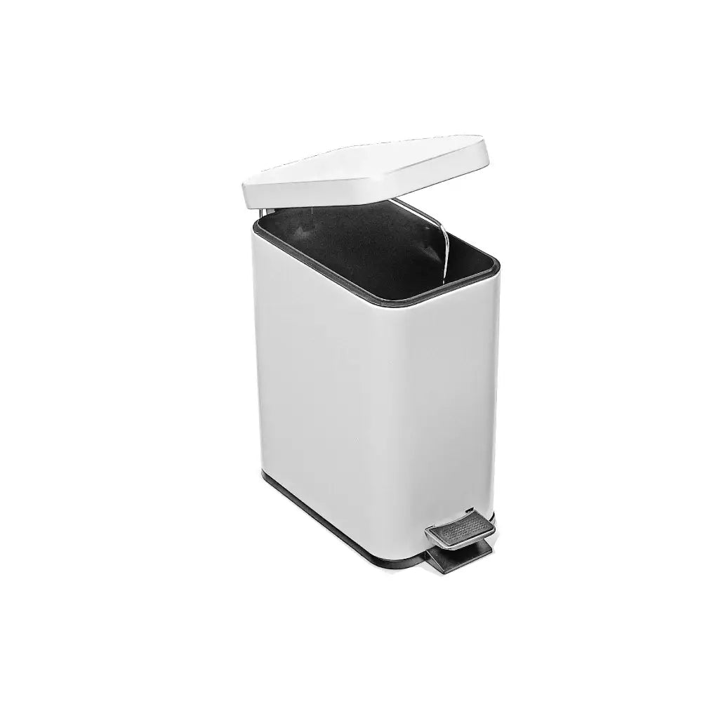 IH Casa Decor - 3L Metal Rectangle Side Pedal Bin White
