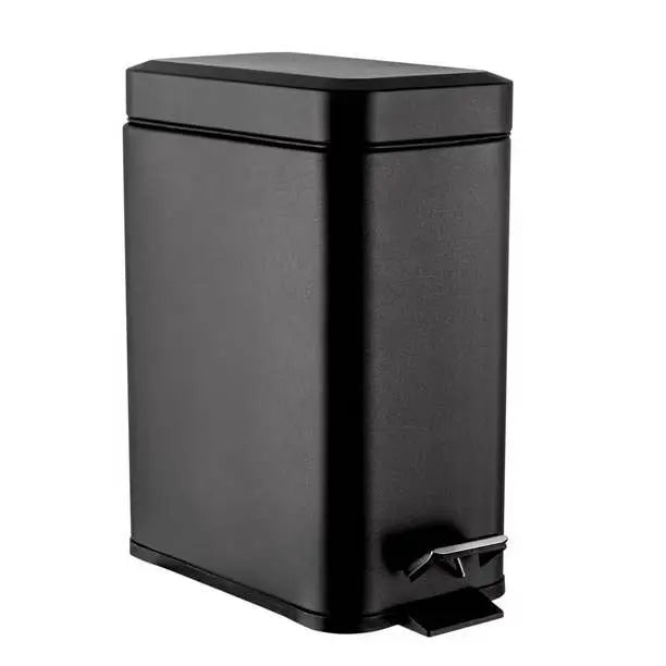 IH Casa Decor - 5L Metal Rectangle Side Pedal Bin Black NOV-SB511BK