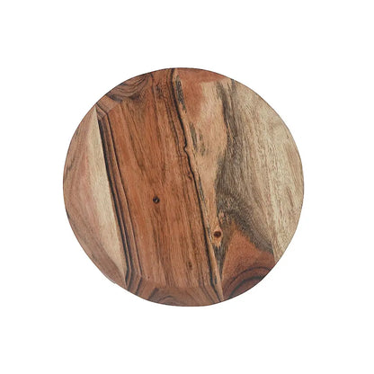 IH Casa Decor - Acacia Oiled Wooden Round Beveled Edge Table Riser Brown