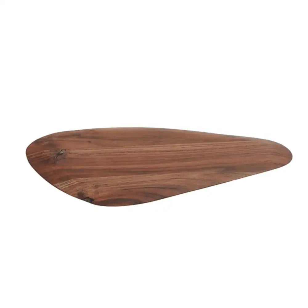 A rounded triangle shaped wood cutting board, acacia wood