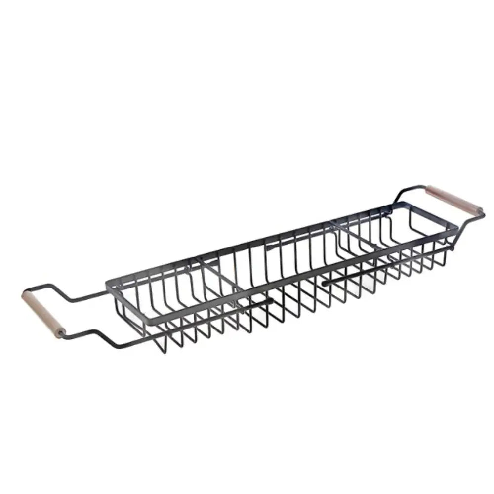 IH Casa Decor - Bathtub Flat Wire Rack With Wood Handle