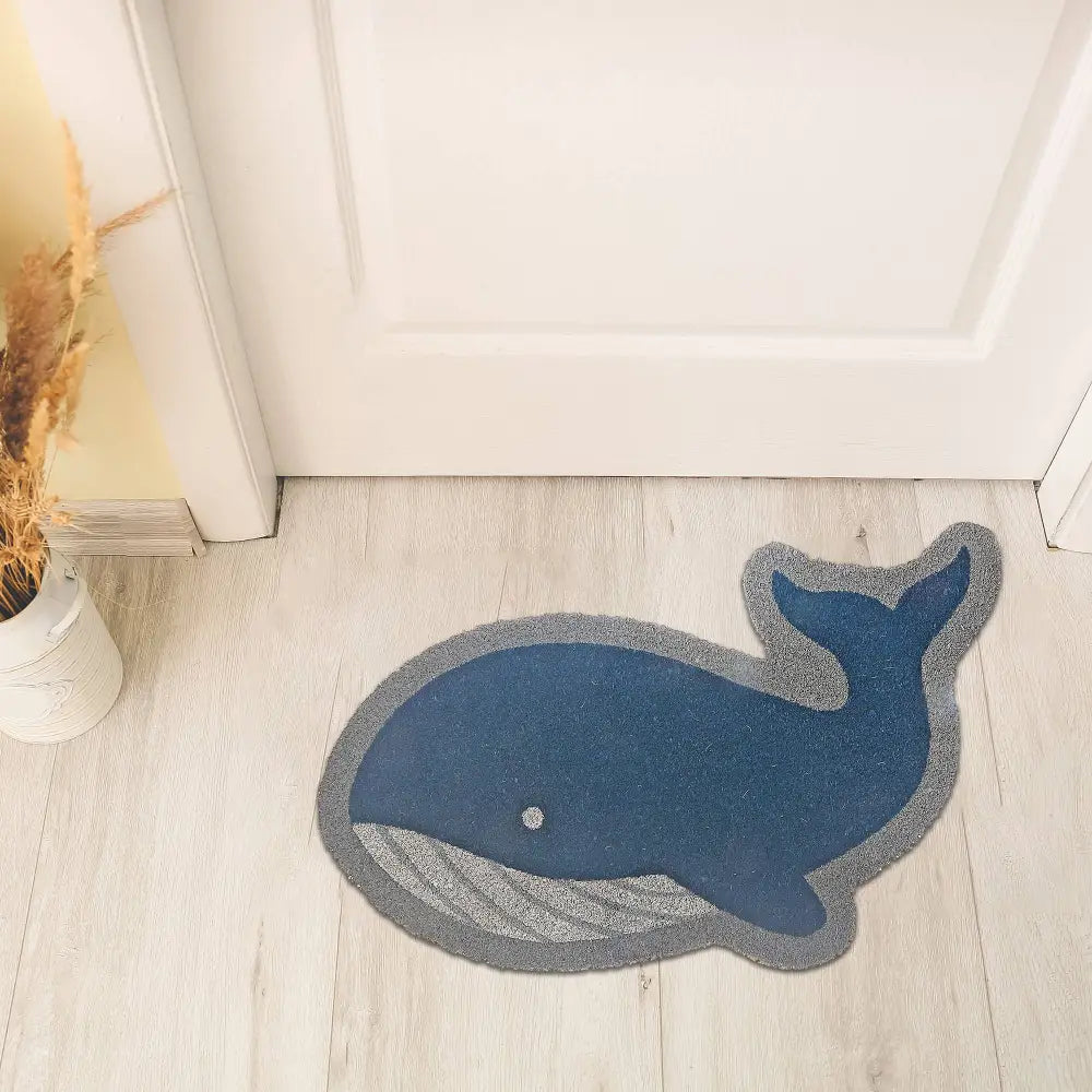 IH Casa Decor - Blue Whale Shape Coir Door Mat Multi