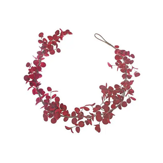 IH Casa Decor - Burgandy Felt Eucalyptus Garland