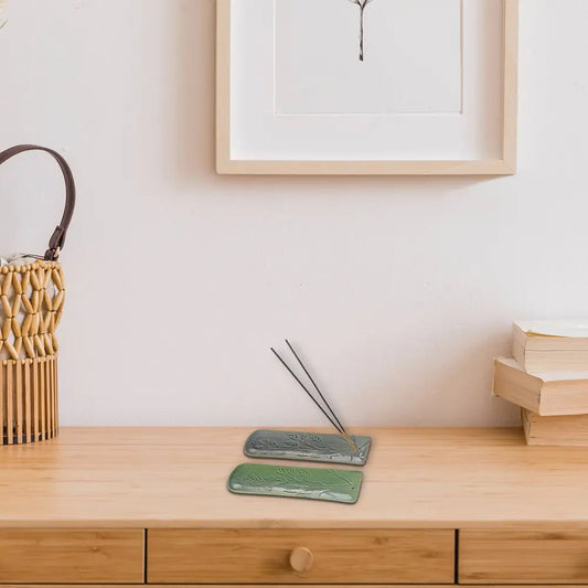 IH Casa Decor - Ceramic Incense Holder Leaf Assorted 12/Display Multi