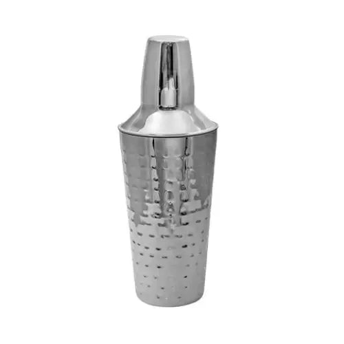 Hammed cocktail shaker, silver, stainless steel