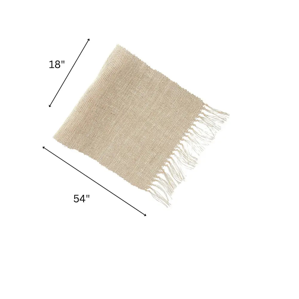 IH Casa Decor - Handloom Table Runner 18’’X54’’ White Natural Brown