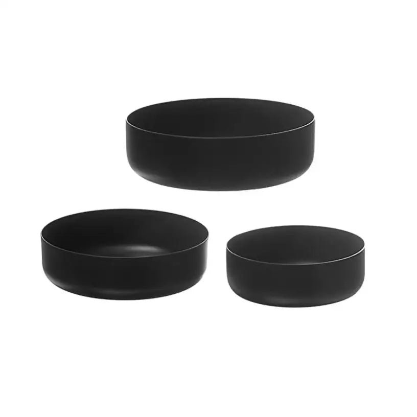 Metal Tapa Bowl Set - Black
