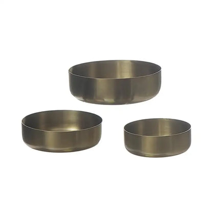 Metal Tapa Bowl Set - Gold