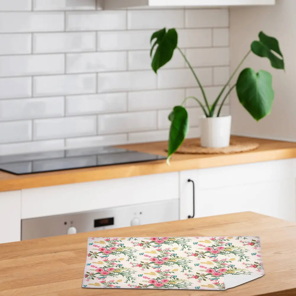 IH Casa Decor Microfibre Drying Mat Vintage Floral rectangular table runner floral pattern