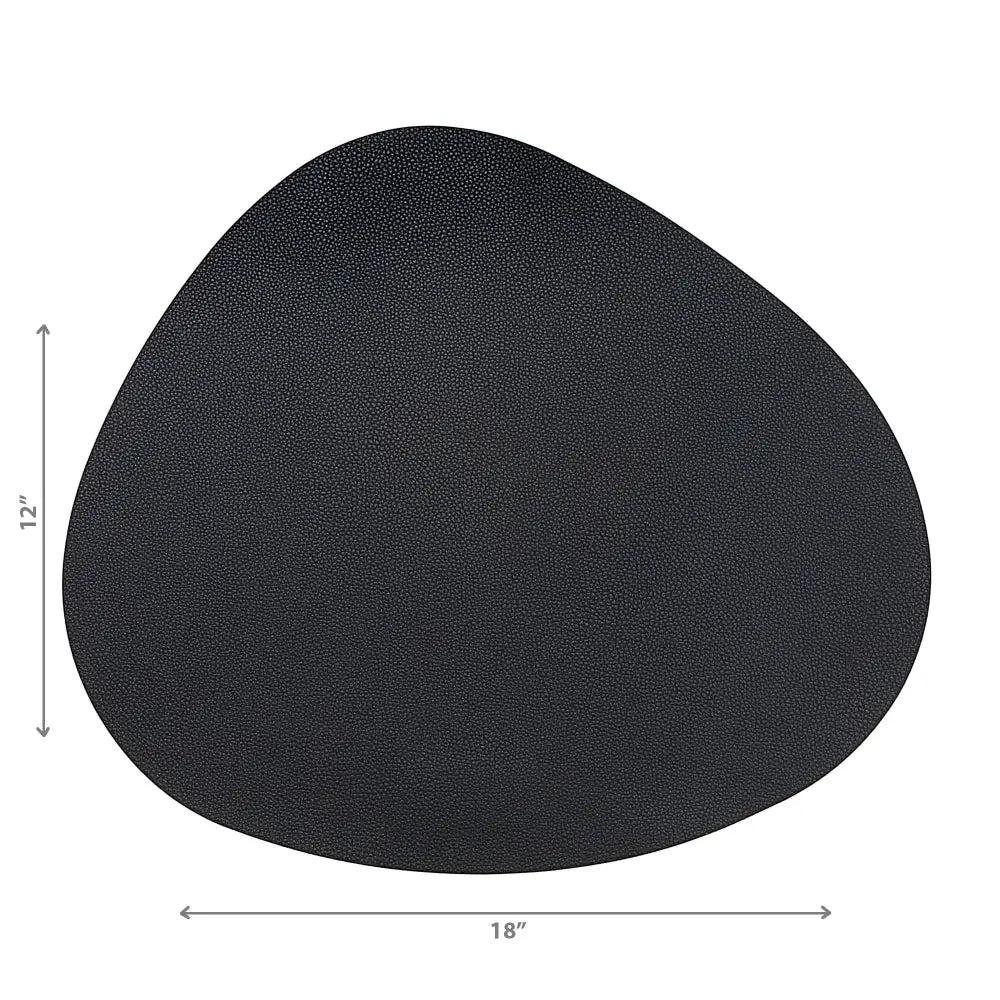 IH Casa Decor - Reversible Pleather Pebble Placemat Black
