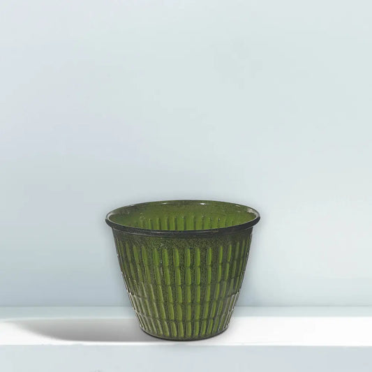 Ribbed Planter - Green