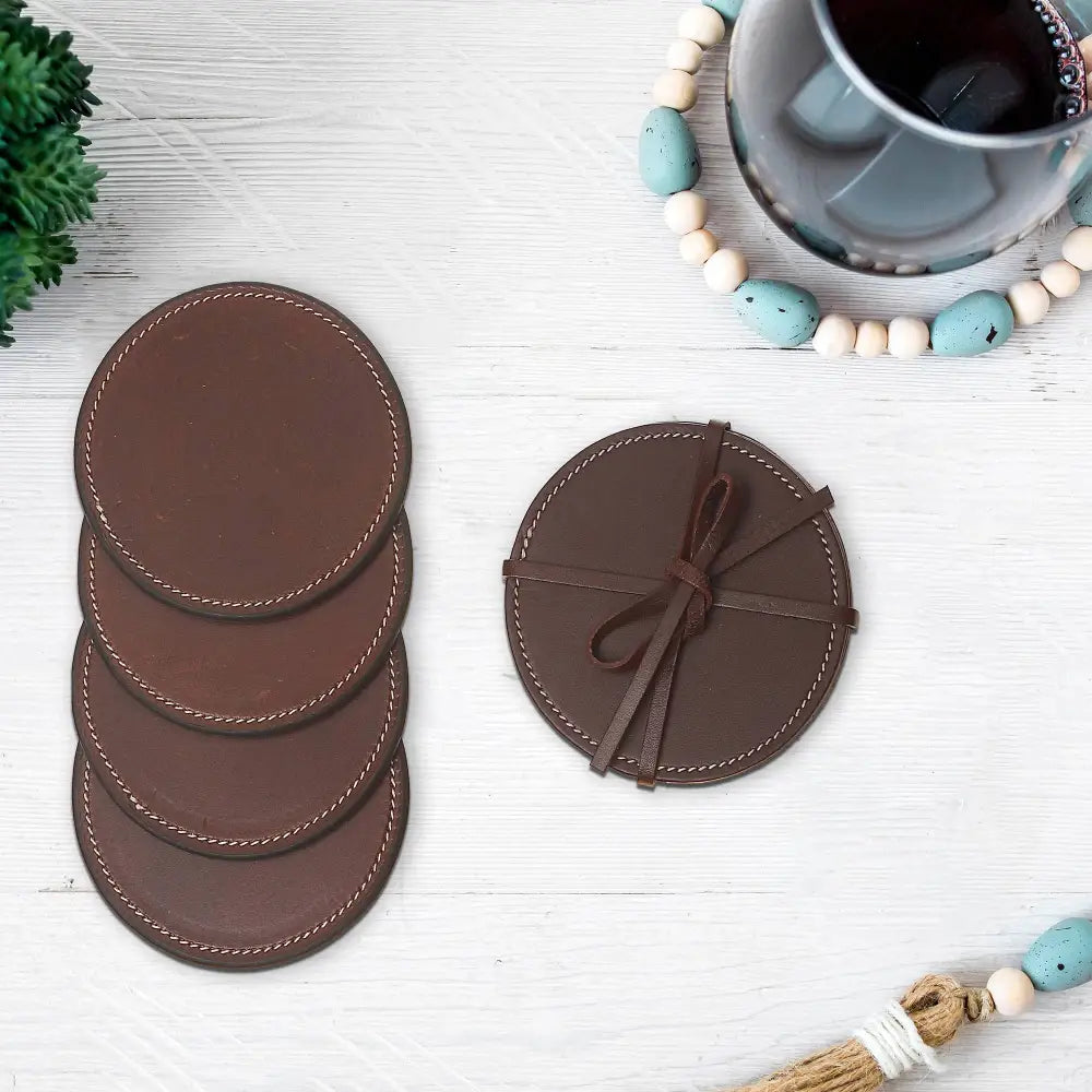 IH Casa Decor - Round Genuine Leather Coasters