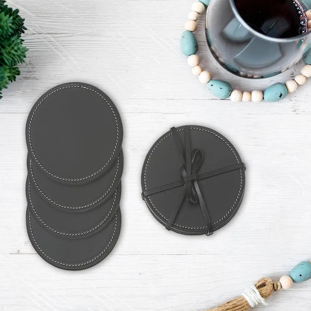 IH Casa Decor - Round Genuine Leather Coasters
