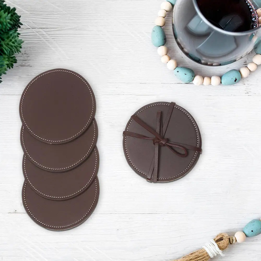 IH Casa Decor - Round Genuine Leather Coasters