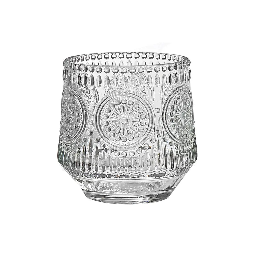 IH Casa Decor - Round Glass Candle Holder Deco Clear