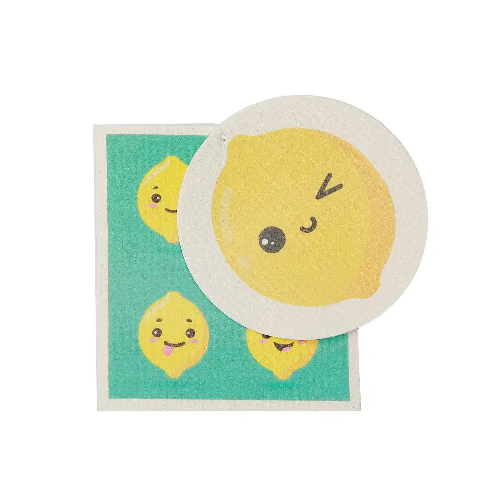 IH Casa Decor - Swedish Circle & Square Dish Cloth 2Pc Lemon Assorted Multi