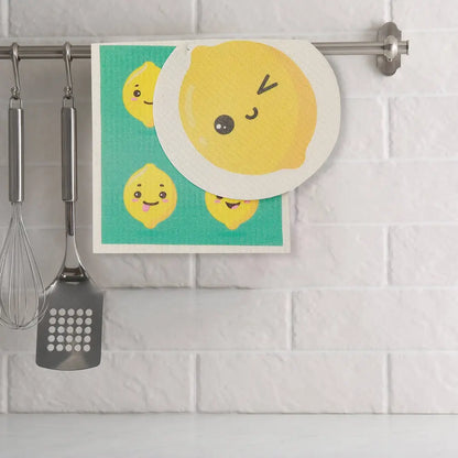 IH Casa Decor - Swedish Circle & Square Dish Cloth 2Pc Lemon Assorted Multi