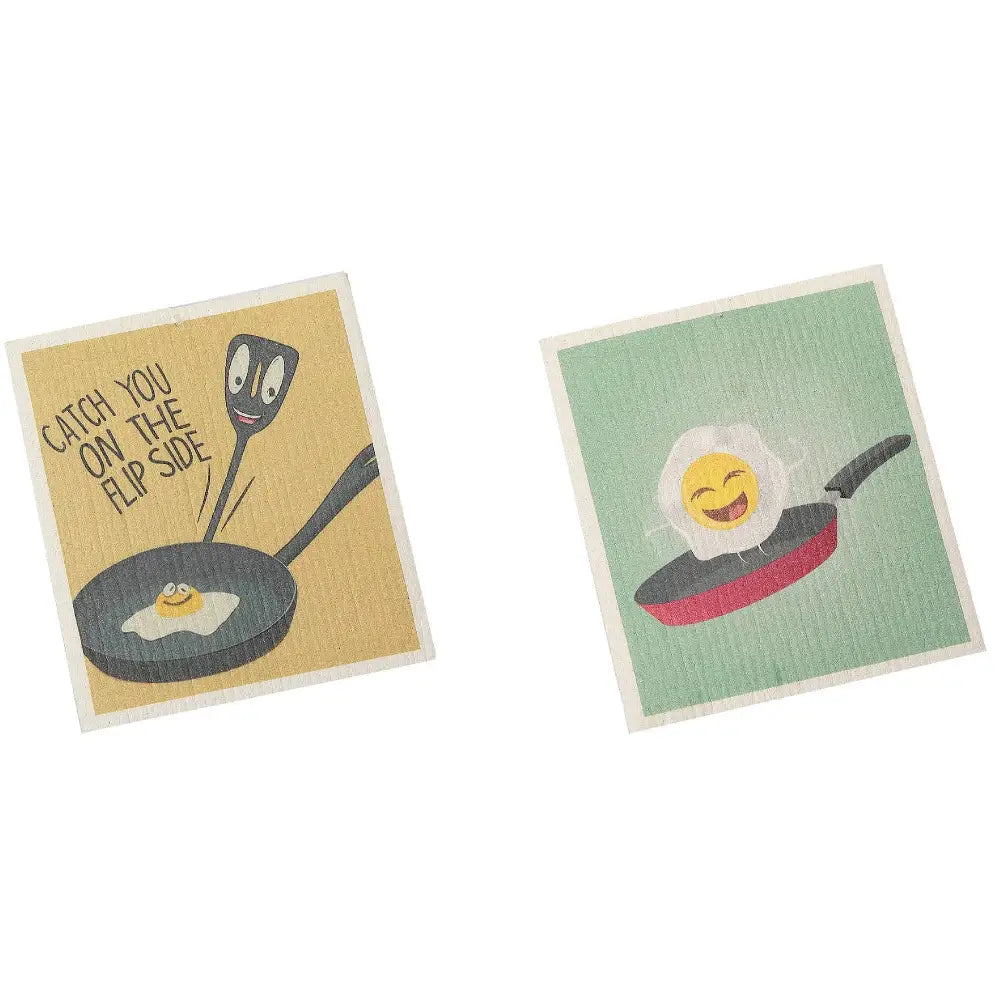 IH Casa Decor - Swedish Dish Cloth 2Pc Catch You On The Flip Side Assorted Multi