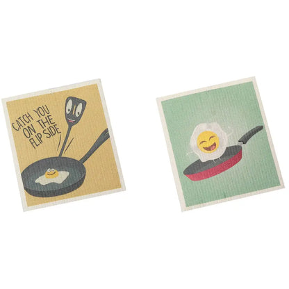 IH Casa Decor - Swedish Dish Cloth 2Pc Catch You On The Flip Side Assorted Multi