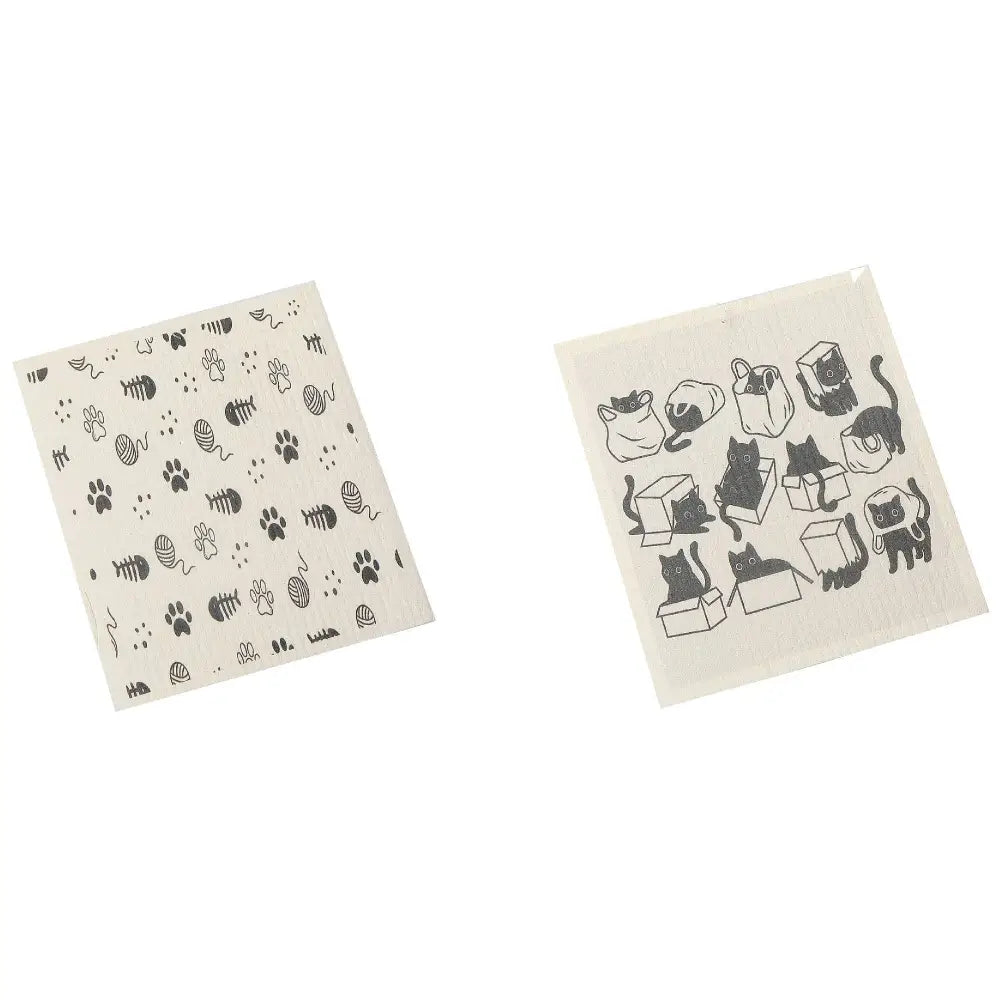 IH Casa Decor - Swedish Dish Cloth Set Of 2 Mischief Cats Assorted Multi