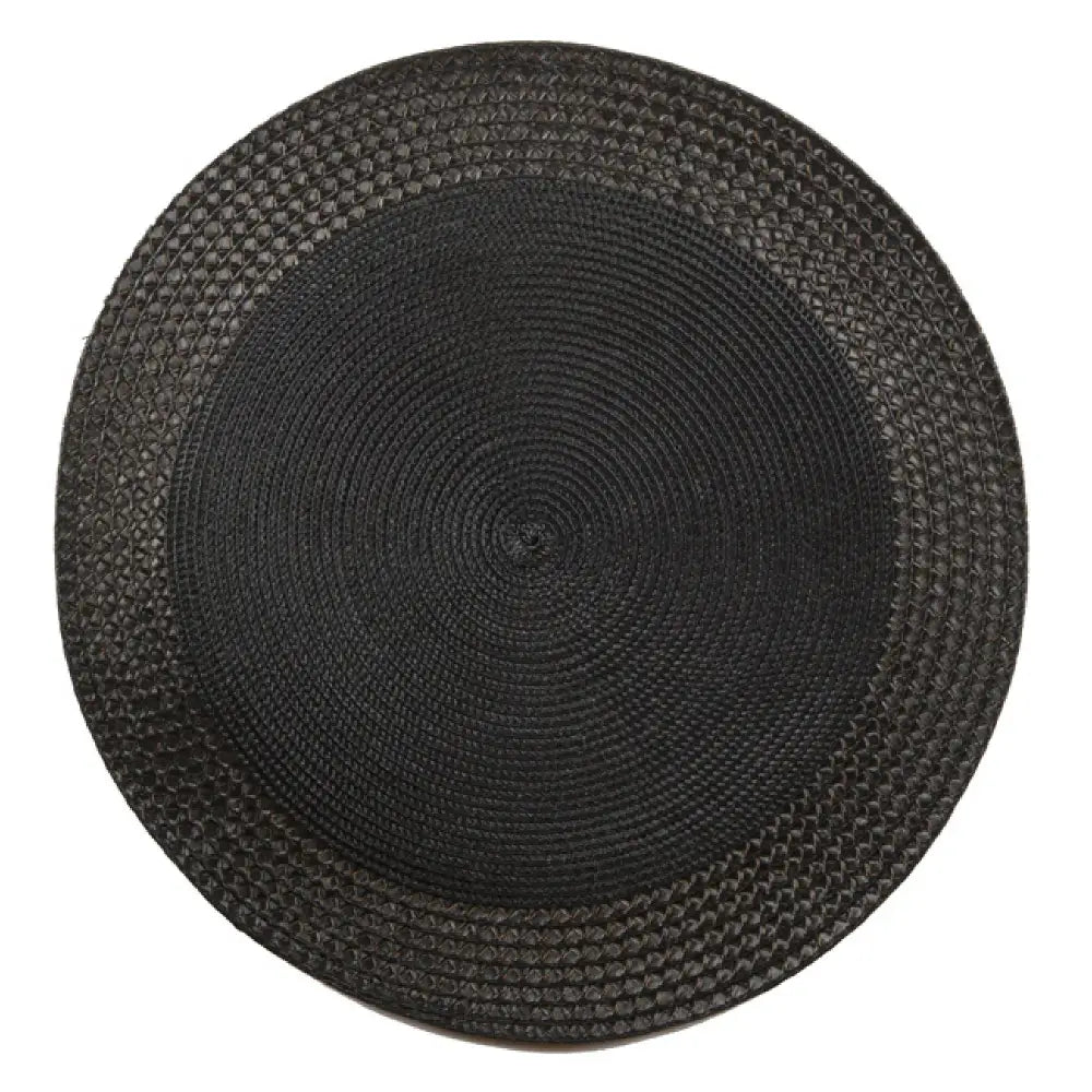 IH Casa Decor - Vinyl Round Placemat With Border Black